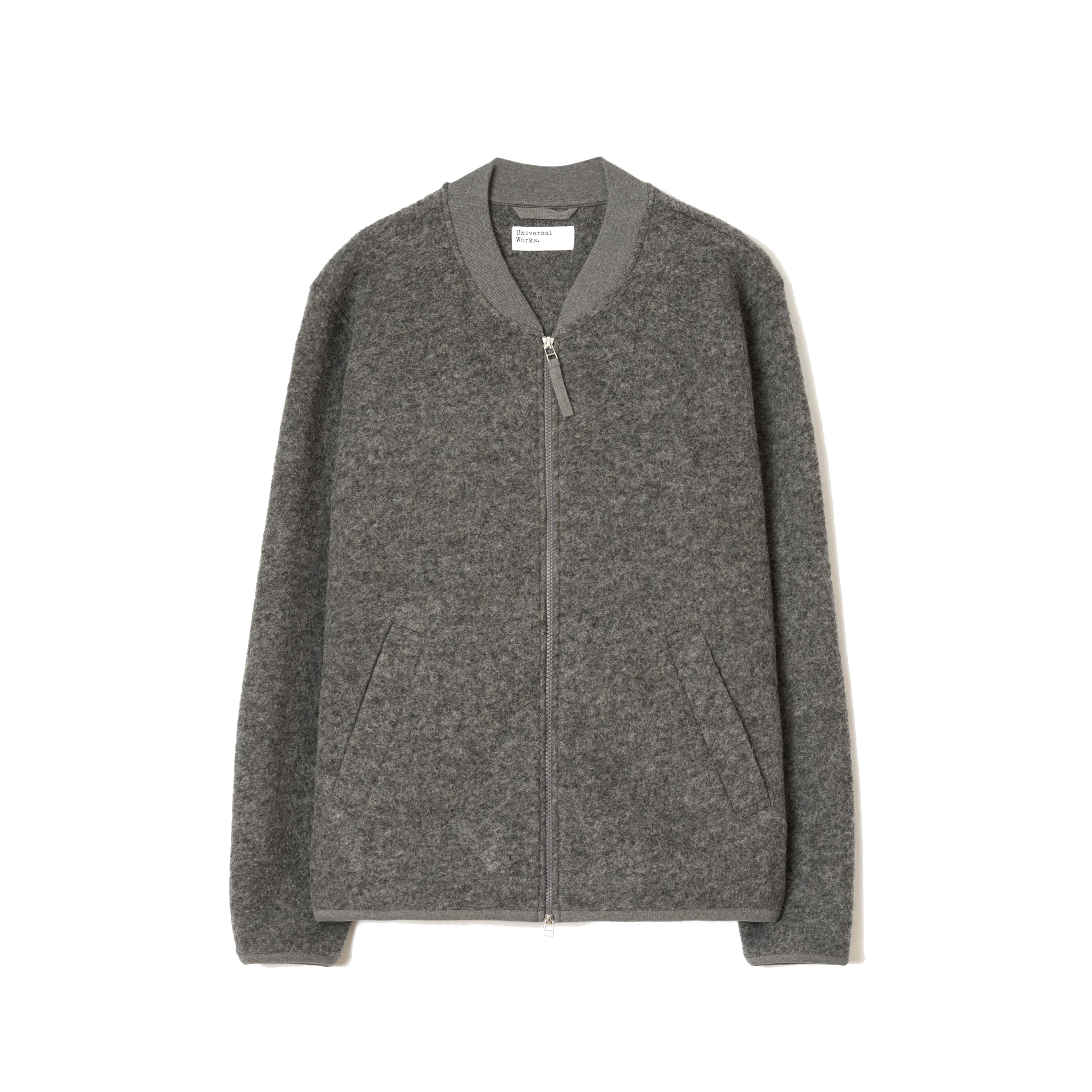 Zip Bomber Wool Fleece - Grey Marl-Universal Works-W2 Store