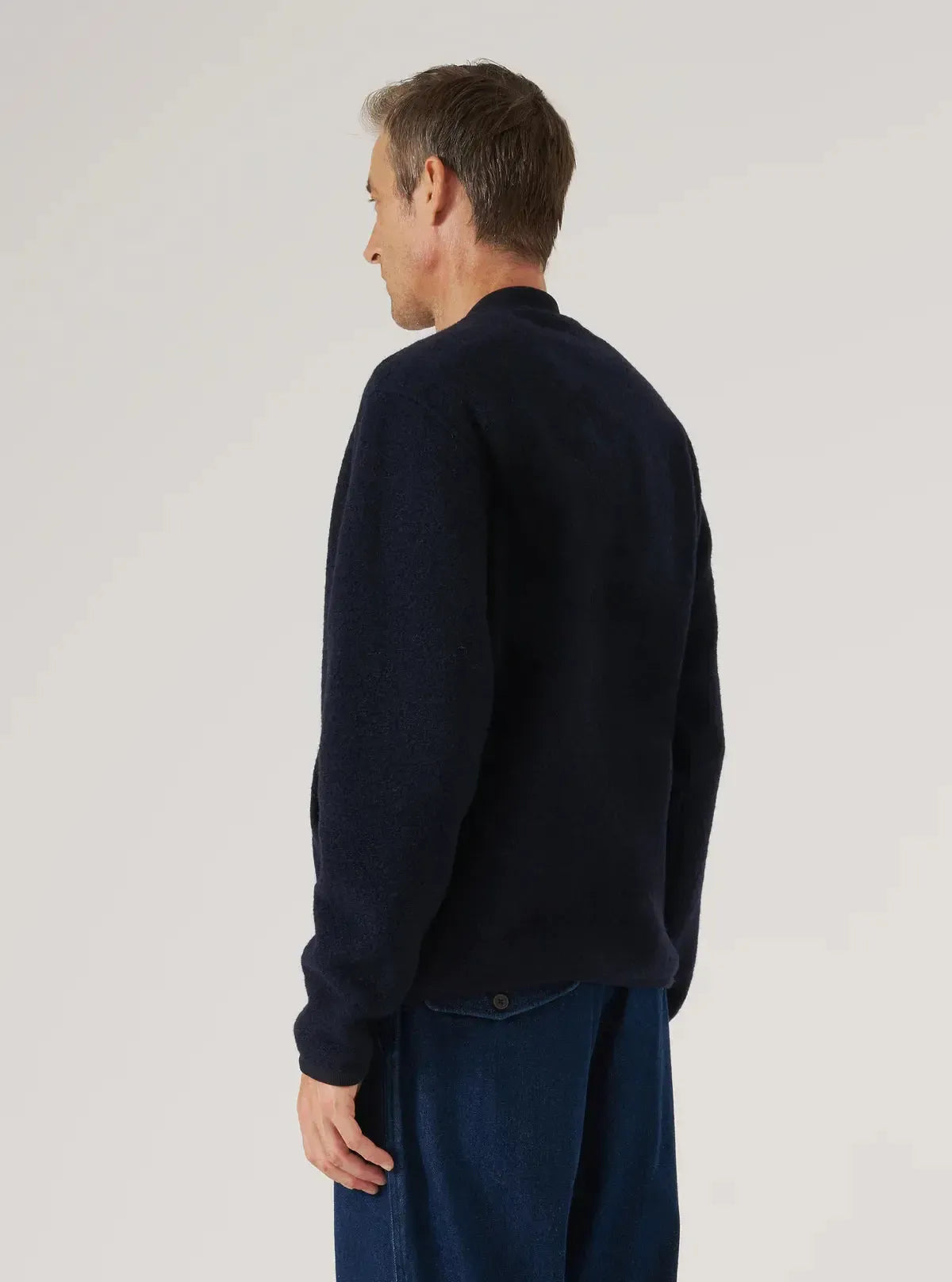 Zip Bomber Wool Fleece - Navy-Universal Works-W2 Store