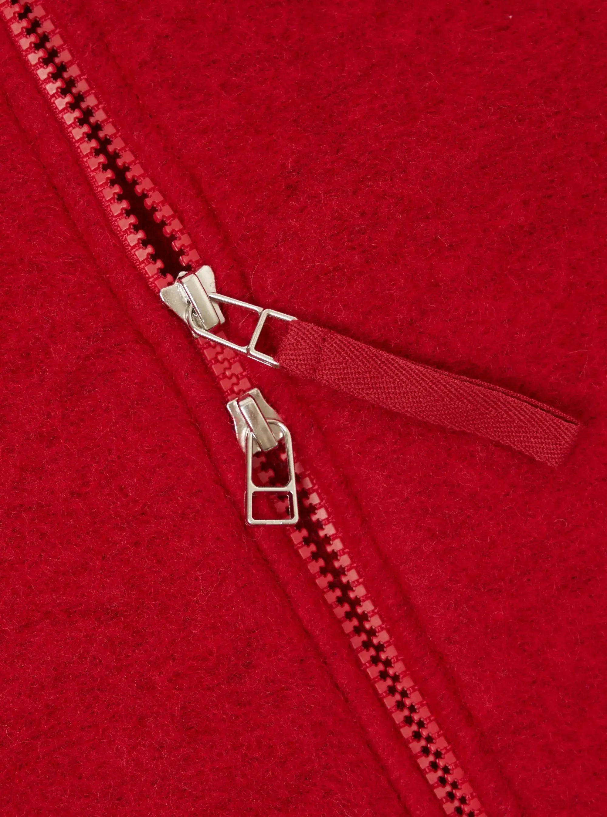 Zip Bomber Wool Fleece - Scarlet-Universal Works-W2 Store