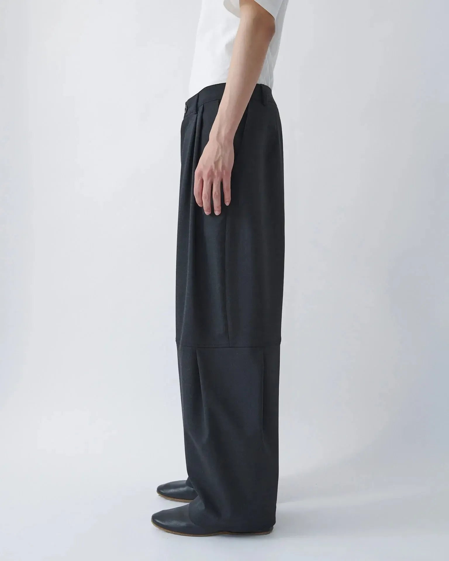 Zushi Trousers Tropical Wool - Charcoal-Sage Nation-W2 Store