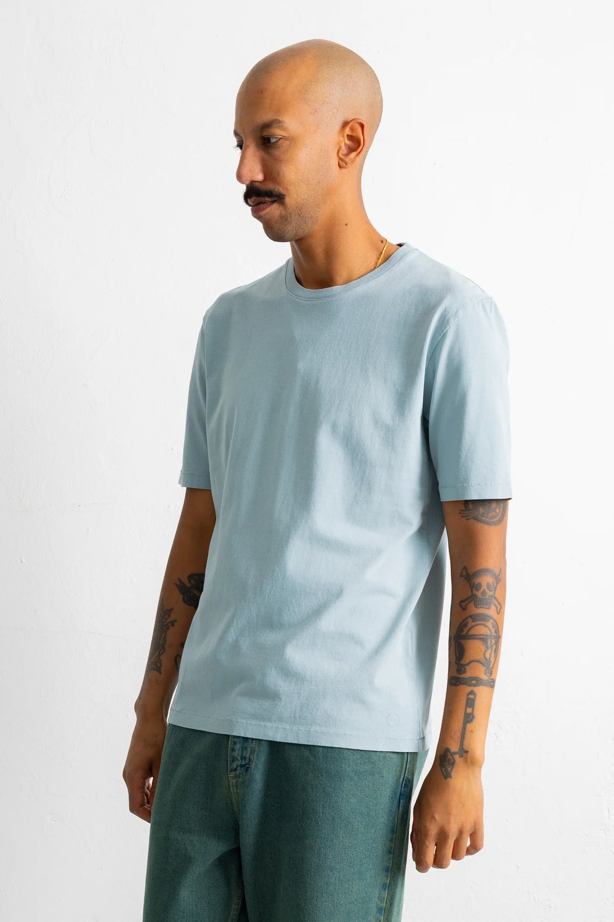 Contrast Sleeve T-Shirt - Blue Oxide