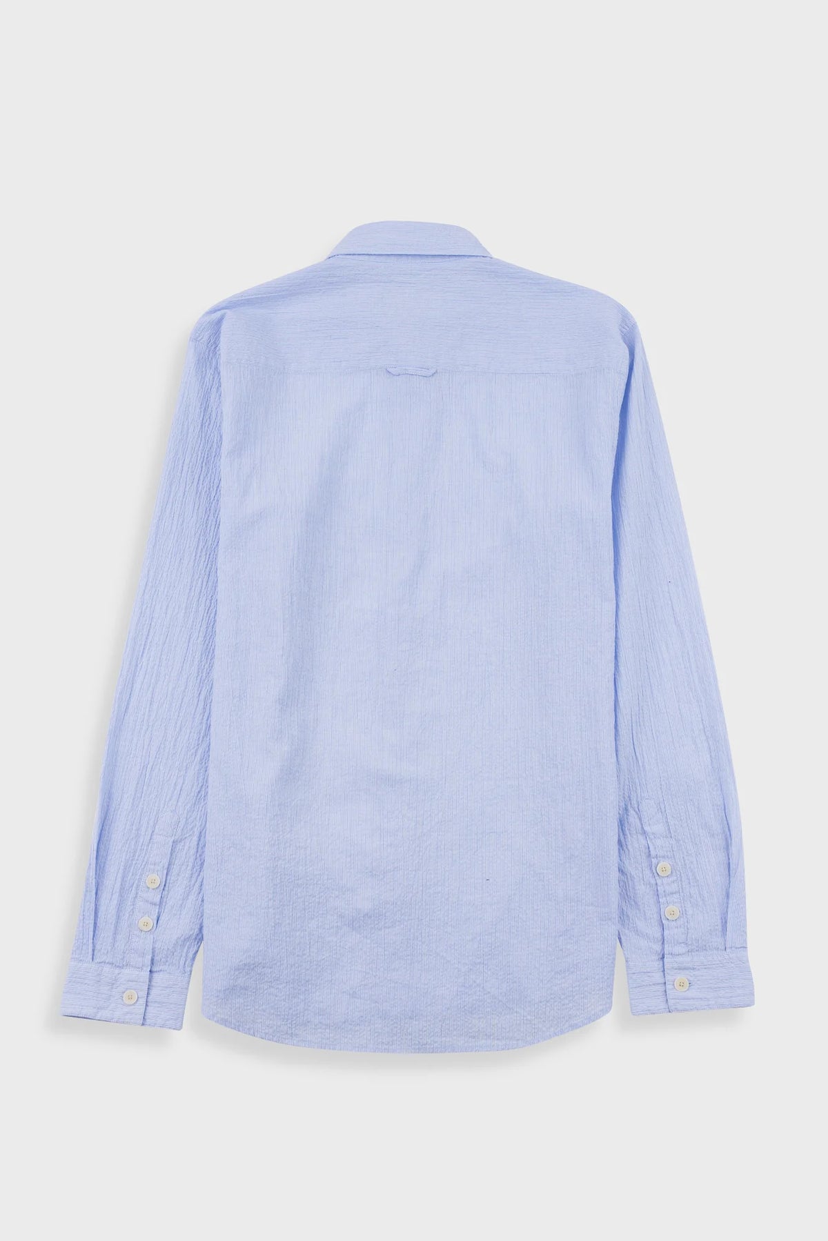 Relaxed Fit Shirt - Blue Crinkle Fine Stripe