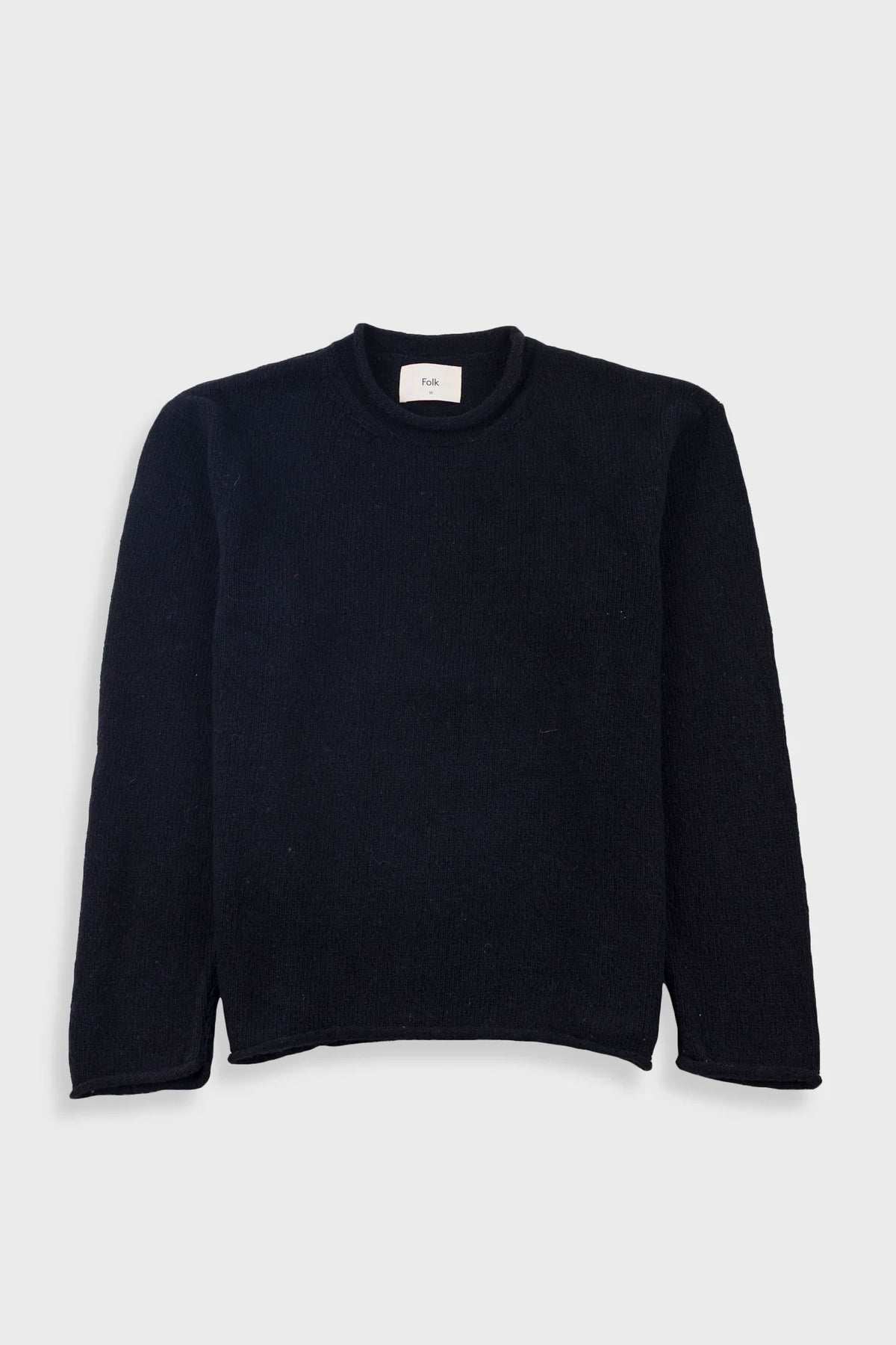 Slouch Crew - Black Charcoal Cast Intarsia